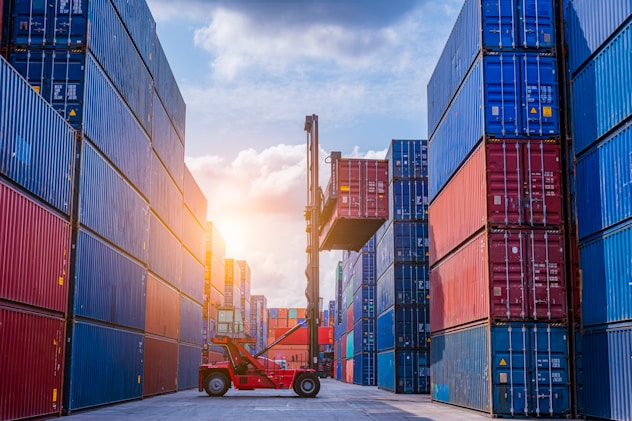 Shipping containers at port
